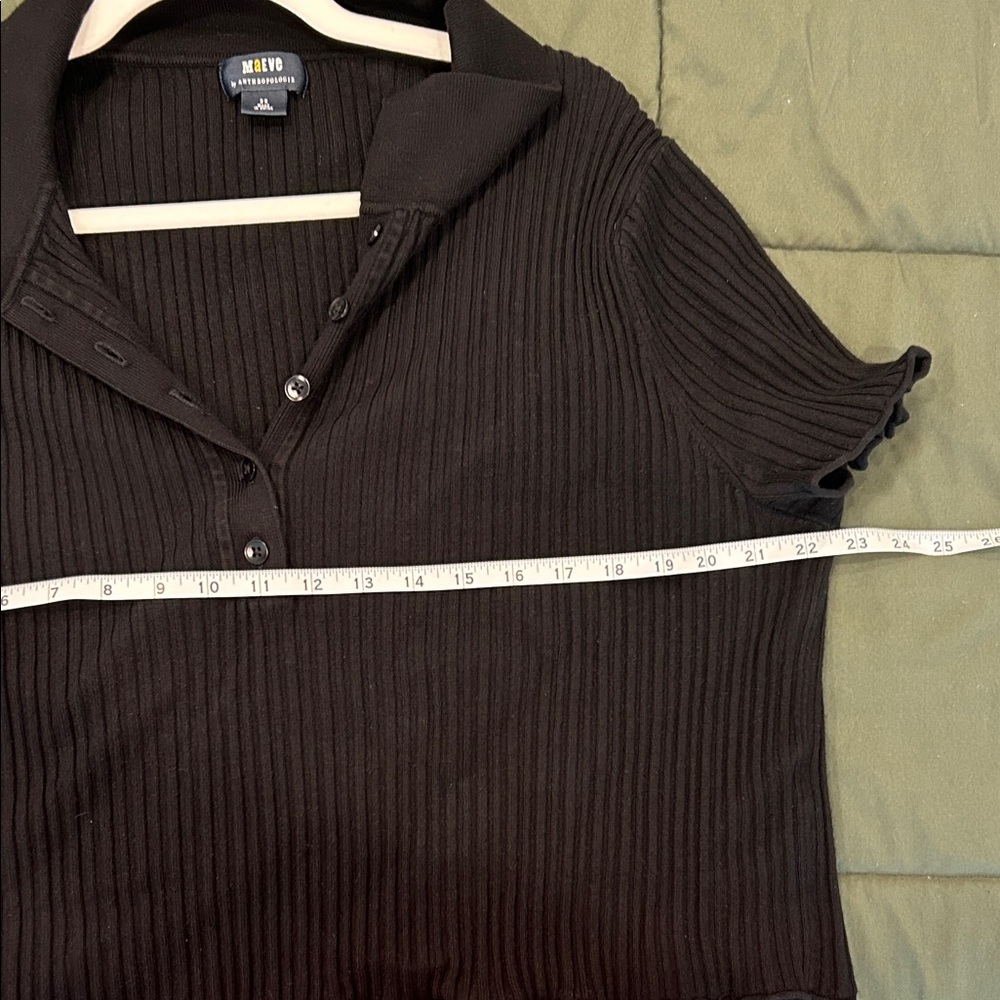 Maeve Black Ribbed Crop Top - Picture 6 of 7